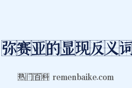 弥赛亚的显现反义词是什么意思的图片